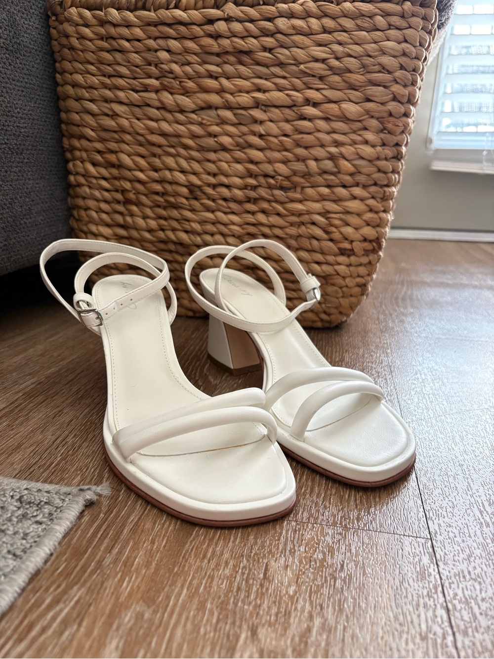 Sam Edelman White Strappy Block Heel